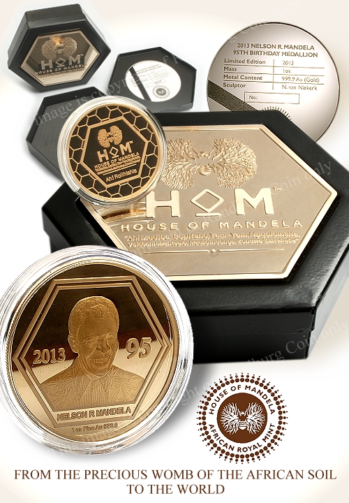 2013_Gold_1oz_NELSON_MANDELA_95th_BIRTHDAY_ISSUE_House_of_Mandela_African_Royal_Mint_2013_Minted