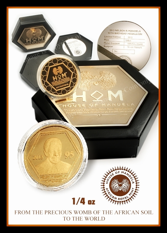 2013_Gold_Quarter_oz_NELSON_MANDELA_95th_BIRTHDAY_ISSUE_House_of_Mandela_African_Royal_Mint_2013_Minted_b.jpg