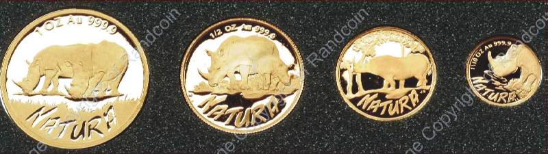 1995_Gold_Proof_Rhino_Natura_Set_coins_rev