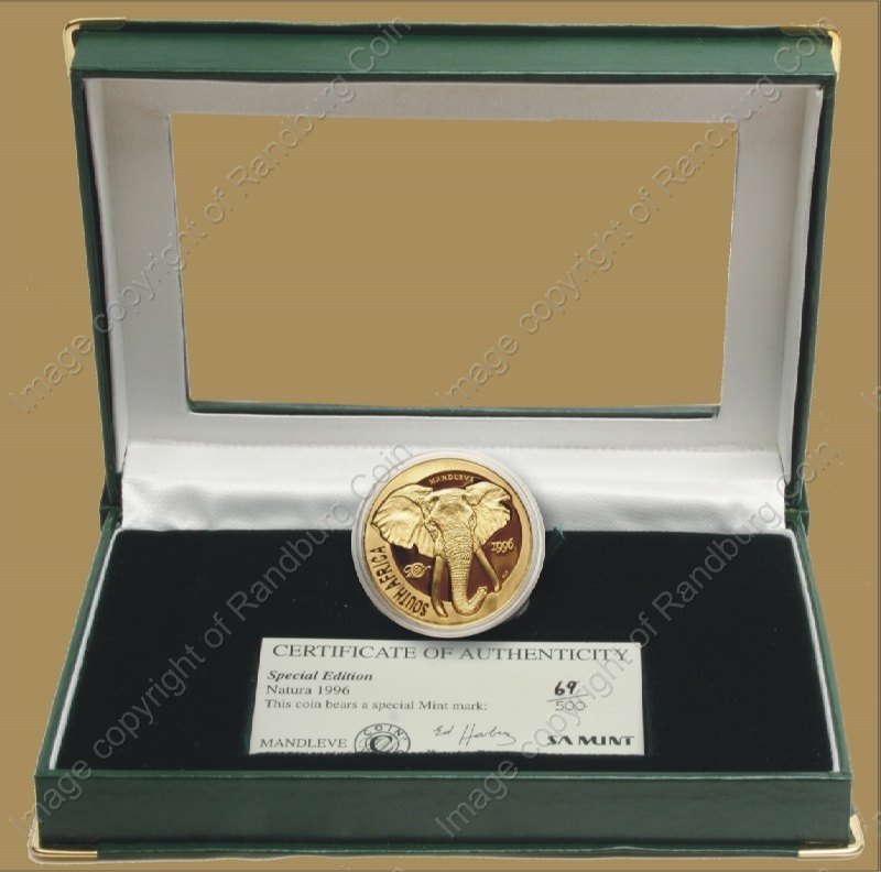 1996_Gold_Proof_Natura_Elephant_Mandleve_1oz_box_ob