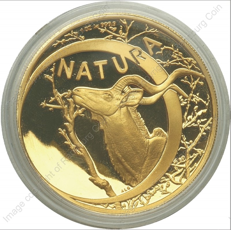 1999_Natura_Launch_Kudu_1_oz_Gold_Sabi_Sabi_coin_rev