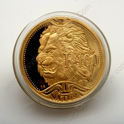 2003_Gold_Natura_Lion_1oz_to_Tenth_Coin_Velvet_Set_1oz_coin_rev