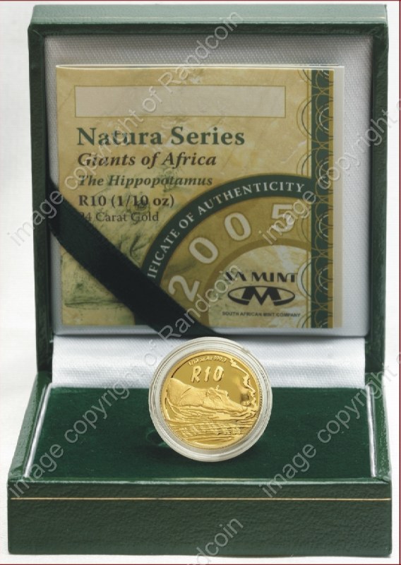 2005_Gold_Hippo_coin_Tenth_oz_open_box_rev