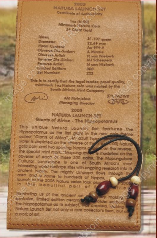 2005_Gold_Natura_Launch_Set_Hippo_certificate