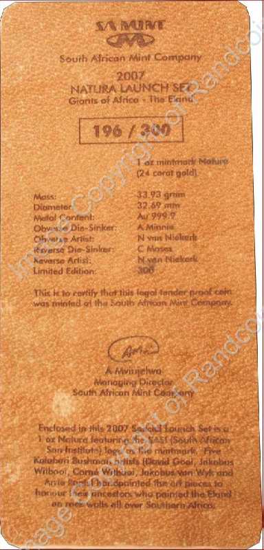 2007_Natura_Eland_1_oz_AU_Mintmark_launch_set_cert