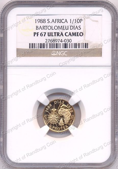 1988_Gold_Proof_Protea_Dias_Tenth_oz_NGC_PF67_ob