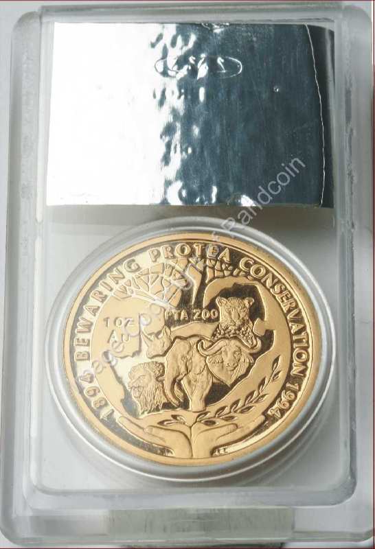 1994_Slab_Gold_Protea_1oz_Conservation_Zoo_rev