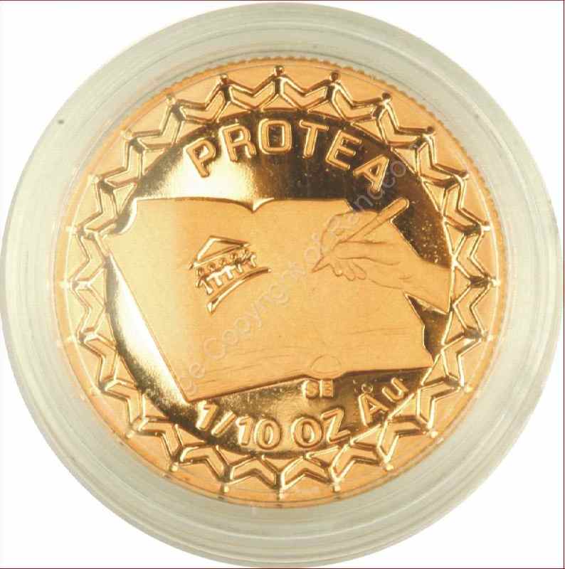 1996_Gold_Protea_1_Tenth_Constitution_coin_rev