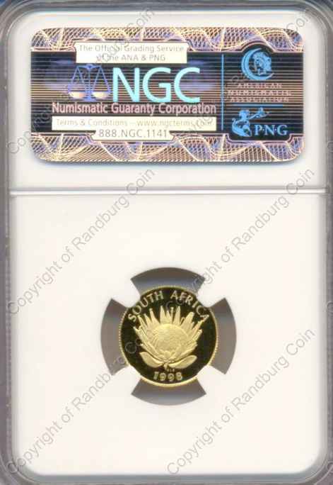 1998_1tenth_oz_PF69_Year_of_the_Child_Protea_Slab_coin_rev