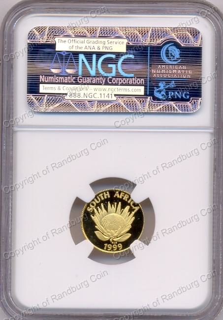 1999_Gold_Protea_1_Tenth_Mine_NGC_PF69_rev
