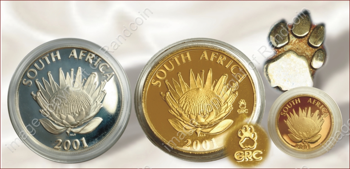 2001_Gold_Protea_Launch_set_Tourism_coins_ob