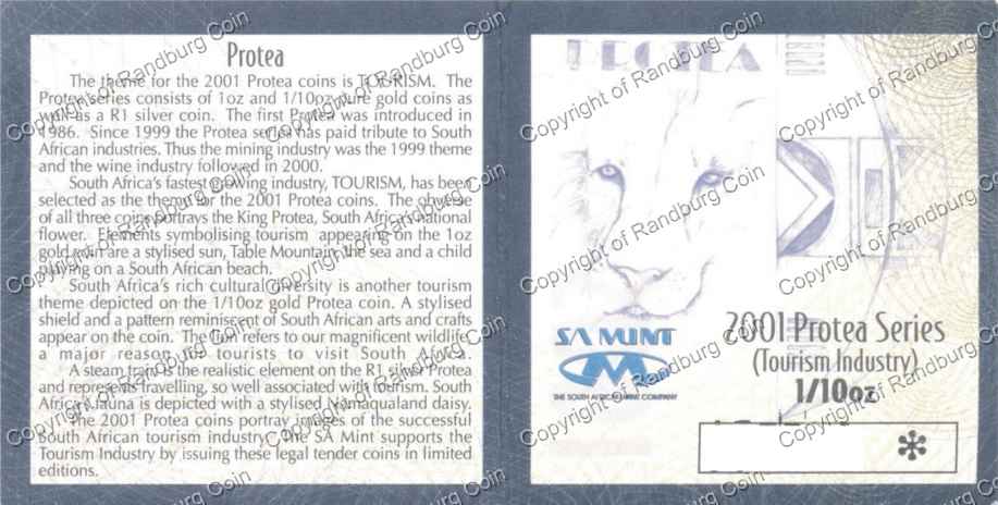 2001_Protea_Proof_Tourism_Tenth_Cert_ob