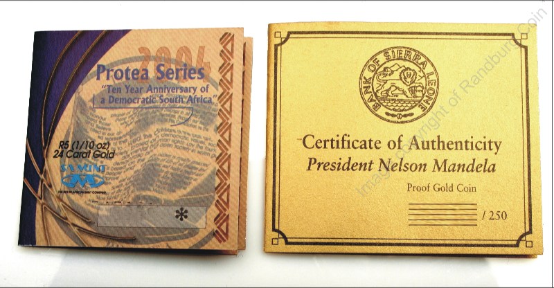 2004_Gold_R5_Protea_10Yr_Democracy_Set_Certificate