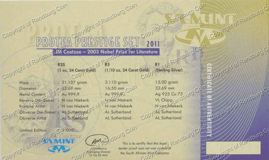2011_Gold_Protea_Prestige_Set_JM_Coetzee_Cert_ob.jpg