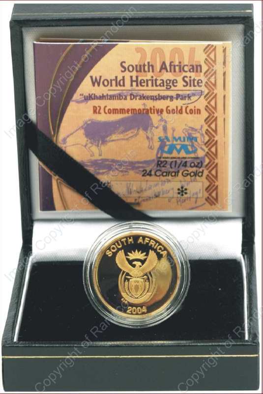 2004_Gold_R2_Quarter_Ounce_Drakensberg_open_box_ob