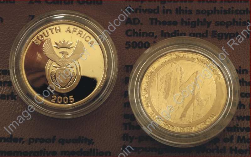 2005_Heritage_Gold_R2_Quarter_Ounce_Mapungubwe_Coin_Medal_ob