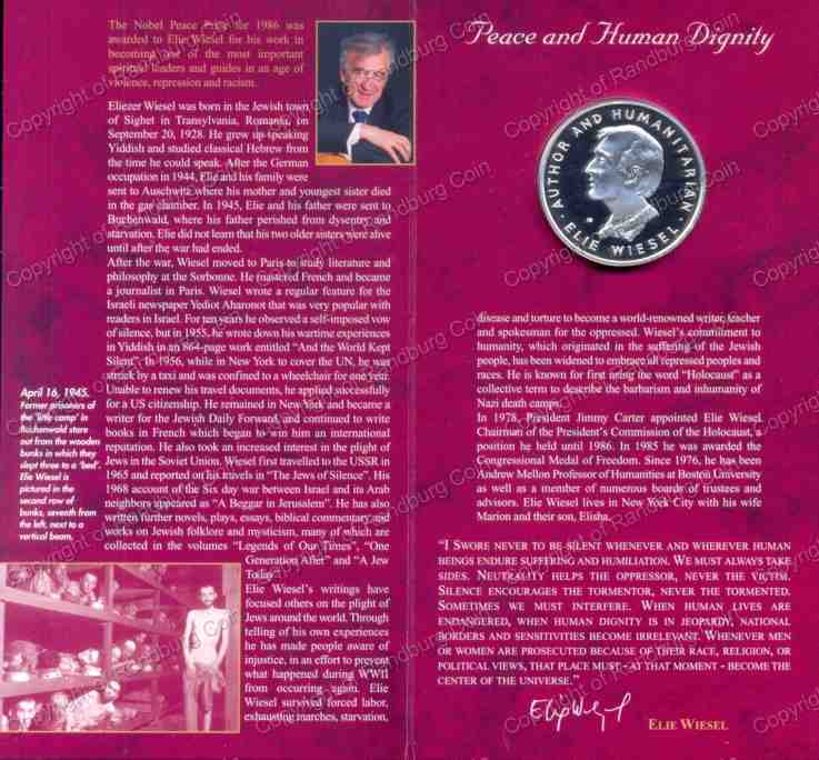 1999_Elie_Wiesel_Silver_Nobel_Comm_Medal_Mint_Norway_folder_ob