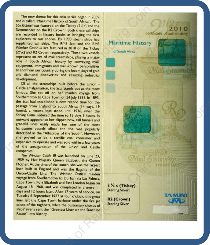 2010_Silver_Combo_Set_SA_Maritime_History_Windsor_Castle_III_cert_front