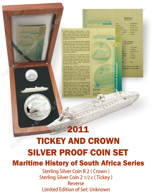 SA_Sets_Silver_Proof_R2_Tickey_Combo_4_BOB_WM/2011_Silver_Proof_Tickey_and_Crown_Maritime_History_of_South_Africa_Set_open_box_rev