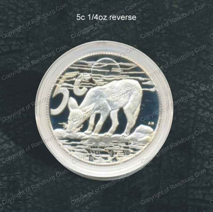 2000-06_SA_Silver_Quarter_oz_5c_Big_Five_X5_Coin_Set_in_Hide_Wallet_Jackal_2006_rev