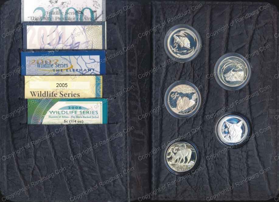 2000-06_SA_Silver_Quarter_oz_5c_X5_Coin_Set_in_Hide_Wallet_open