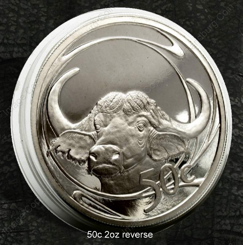 2004_SA_Silver_2oz_50c_Big_Five_X5_Coin_Set_in_Hide_Wallet_Buffalo_2001_rev