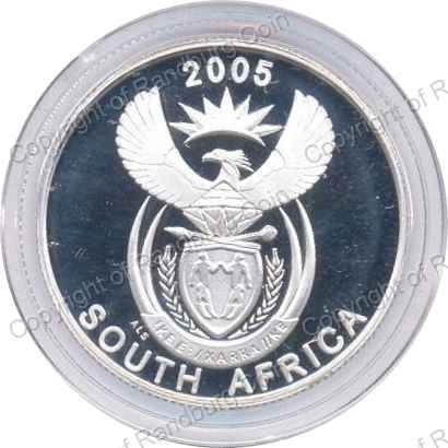 2005 Silver Wildlife Wild Dog 5c Coin ob