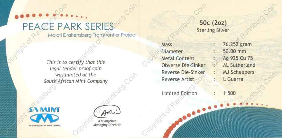 2009_Silver_Wildlife_Moloti_Drakensberg_Peace_Park_50c_cert_rev.jpg