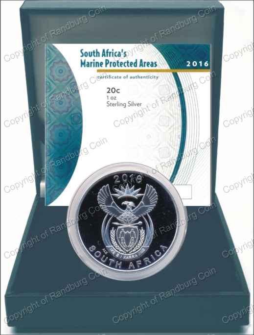 2016 Silver Wildlife Marine Protected Areas 20c Box ob