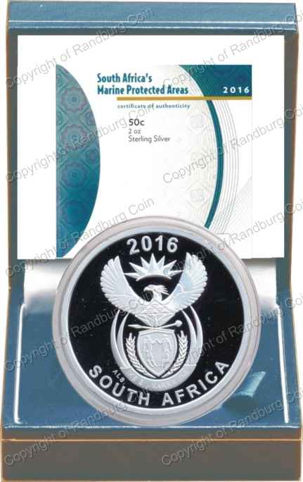 2016 Silver Wildlife Marine Protected Areas 50c Box ob