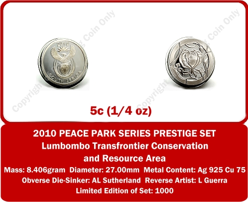 2010_Silver_Prestige_Lubombo_Transfrontier_set_Quarter_oz_5c_ob_and_rev