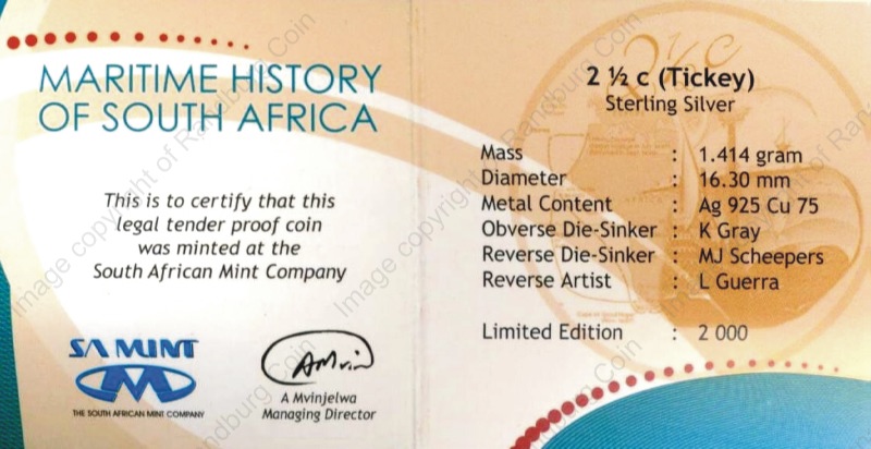 2009_Silver_2_Half_cent_SA_Maritime_History_Sao_Gabriel_Ship_cert_rev