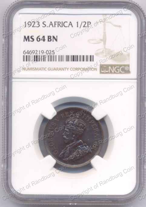 1923_SA_Half_Penny_MS64BN_obn