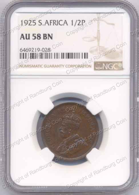 1925_SA_Half_Penny_AU58BN_ob