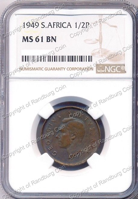 1949_SA_Half_Penny_MS61BN_ob
