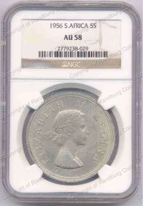 1956_SA_5_Shilling_AU58_ob