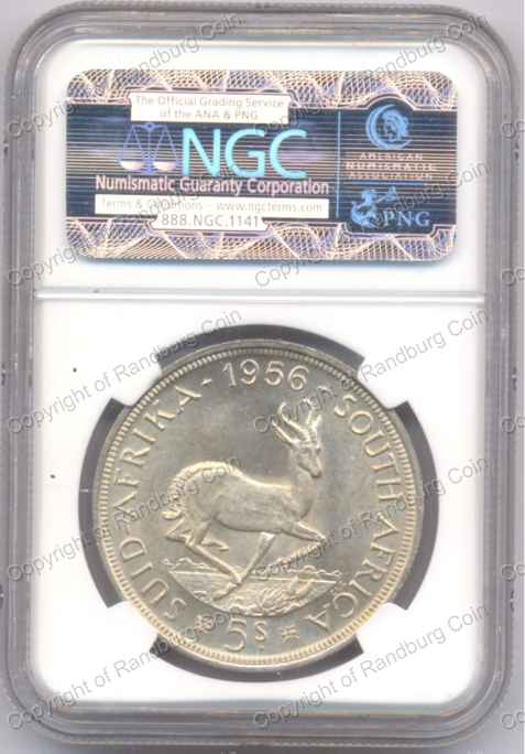 1956_SA_5_Shilling_MS62_rev