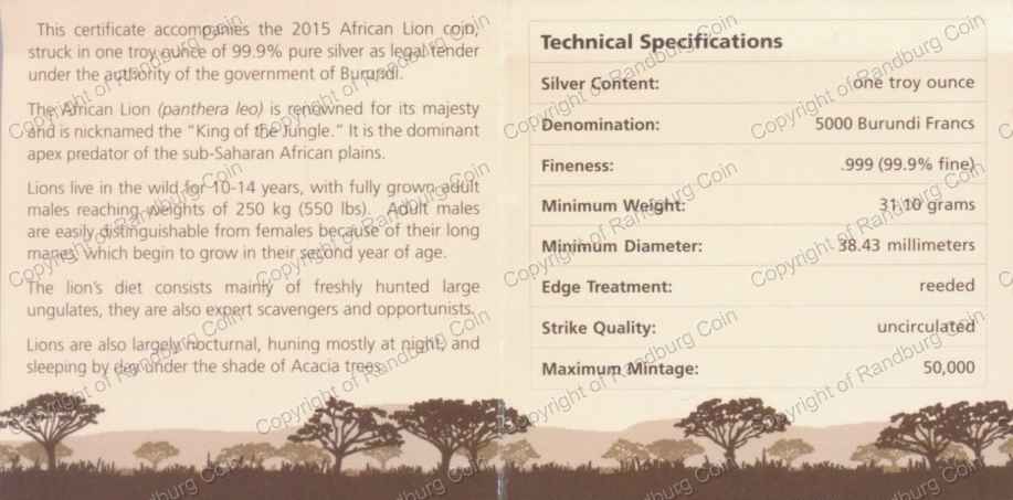 Burundi_2015_MS69_Silver_1oz_5000_Francs_African_Lion_Cert_rev