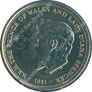 Great Britain 1981 25p Marriage of Charles and Diana coin ob