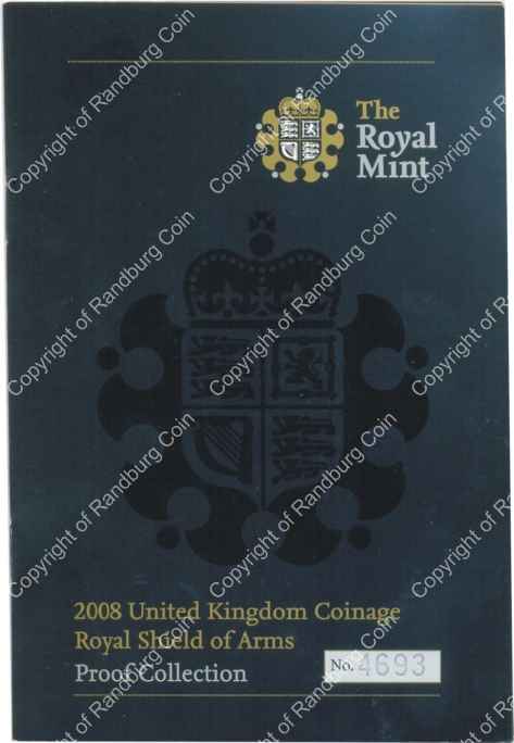Great Britain 2008 Coinage Royal Shield of Arms Proof Collection cert