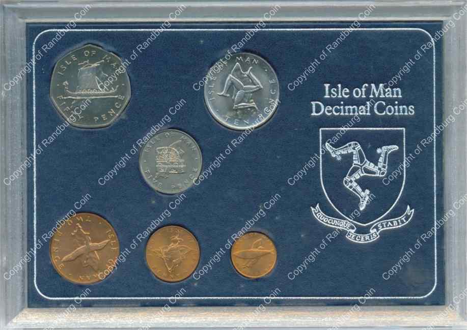 Isle of Man 1976 Decimal coin set ob