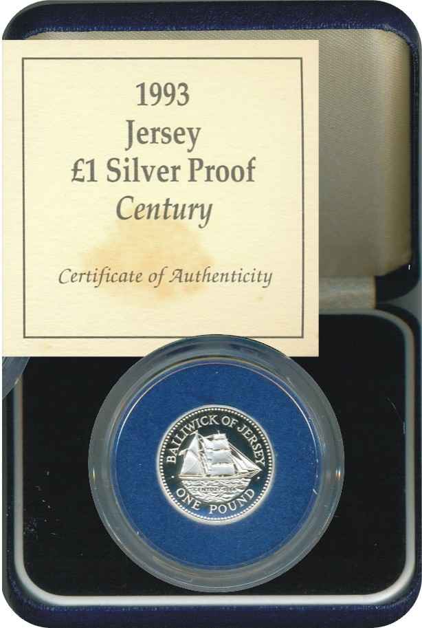 Jersey_1993_1_pound_silver_proof_Century_box_rev