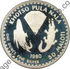 Lesotho_1980_Proof_Silver_50_Maloti_rev