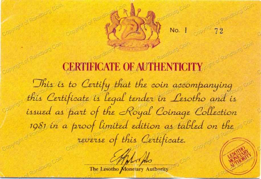Lesotho_1981_Royal_Coinage_Collection_Cert_ob