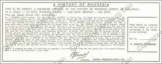 Rhodesia_History_10_Commemorative_Medallions_Silver_cert