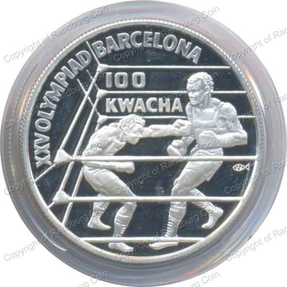 Zambia_1992_Silver_100_Kwacha_Olympics_Boxing_Coin_rev