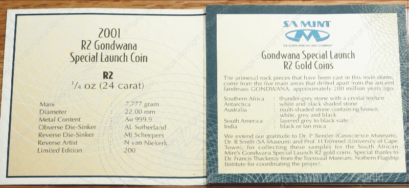 2001_Heritage_Gold_R2_Quarter_Ounce_Gondwana_Launch_cert