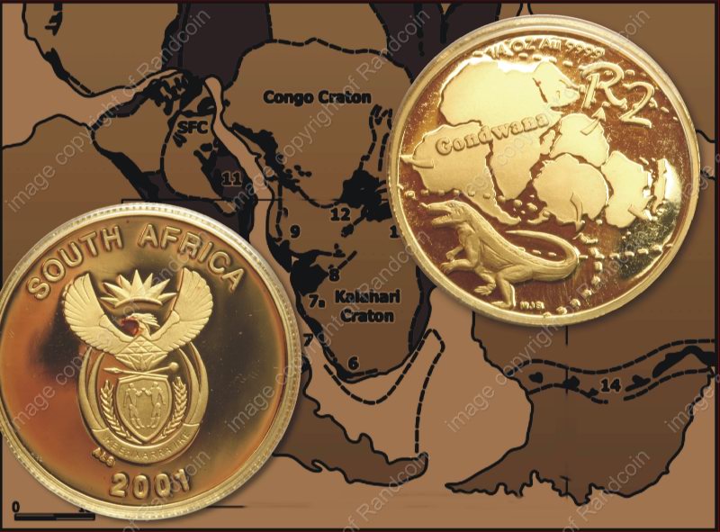 2001_Heritage_Gold_R2_Quarter_Ounce_Gondwana_Launch_coin_ob_and_rev