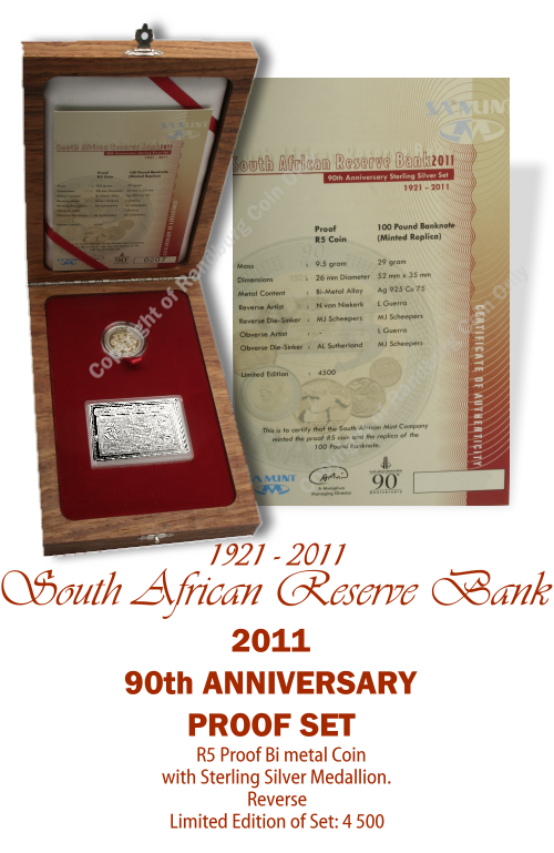 2011_Proof_90th_Anniversary_Set_R5_coin_29gram_Silver_SARB_Medallion_open_box_rev