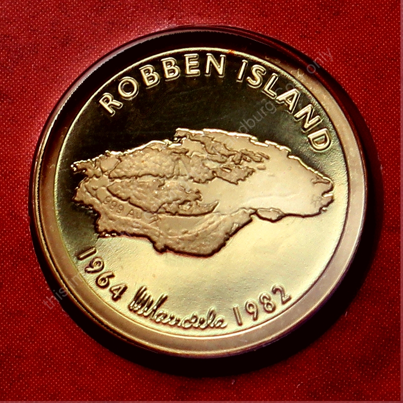 1993 MN Mandela Gold Tenth oz Nobel Laureate Robben Island medal rev